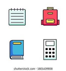 collection of set school and education icon colorful