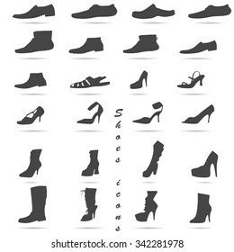Collection set of shoes.