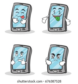 Collection set smartphone cartoon character