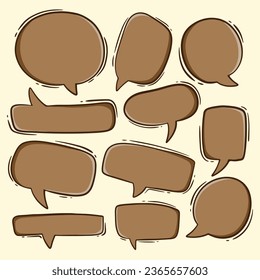 collection set speech bubbles hand drawn
