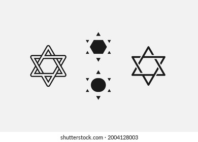 collection set Star of David with various illustration logo icon template