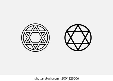 collection set Star of David with various illustration logo icon template