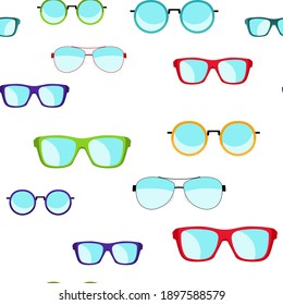 Collection Set of sun glasses seamless pattern background. Vector Illustration EPS10