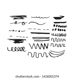 Collection, set of underlines isolated on white background EPS Vector