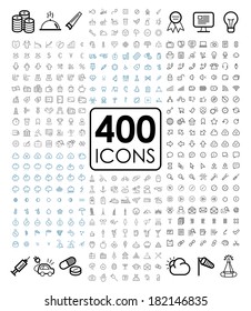 Collection set of universal thin line icons for website and mobile in medical, economy, finance, business, Eco, bio, weather, holiday, travel, web, internet, communication and network