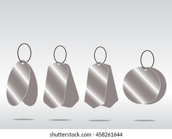 Collection set of vector silver metal price tags label blank template.