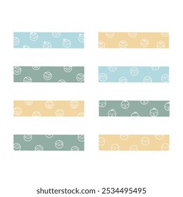 Collection set of washi tape scrapbook stripes, sticky label tags and decorative scotch strip paper sticker tape, banner flat design vector illustration design