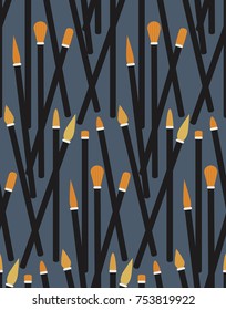 Collection of sets of cosmetic and artistic brushes for women, makeup. Beauty. glamour, fashion, women's day, spa beauty salon, makeup, artist.