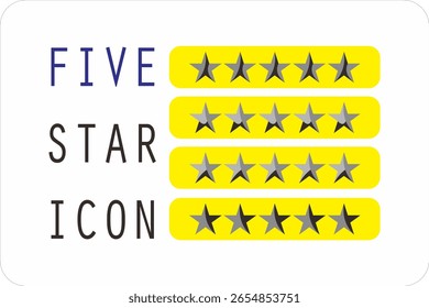 Collection of sets of five star signs of various variations for rating