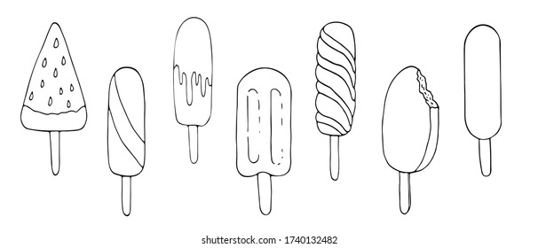 3,649 Popsicle outline Images, Stock Photos & Vectors | Shutterstock