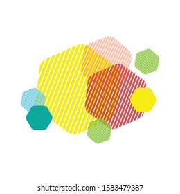 collection of several colorful hexagon vectors