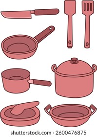 Collection of several kitchen cooking utensils