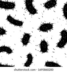 a collection of several microbes, viruses and bacteria, vectors in silhouettes - Vector

