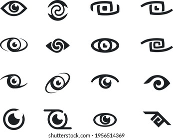 Collection of shapes in the form of an eye for your logo or icon (16 elements)