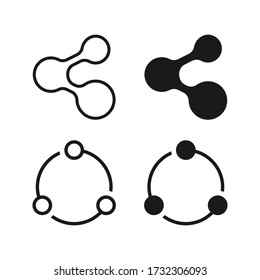 Collection of Share icon vector illustration. color editable isolated on white background.