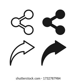 Collection of Share icon vector illustration. color editable isolated on white background.