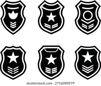Colección de insignias de escudo y emblemas Vector de silueta
