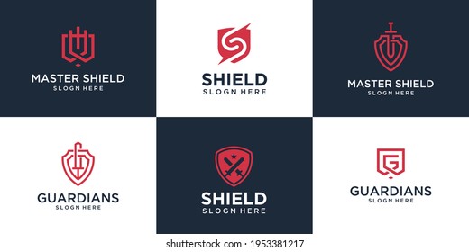 Collection of shield design logos