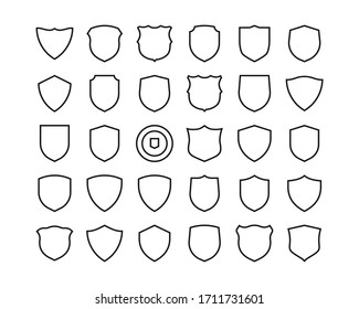 Collection of shield icon vector template isolated. logo design, flat syle  color editable vector illustration on blank background