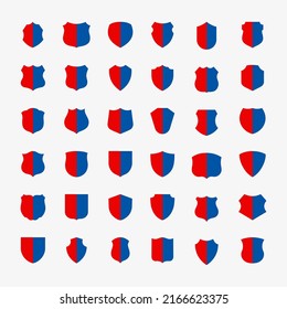 Collection of shield icon vector template isolated. Logo design, flat style color editable vector illustration on blank background