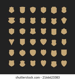Collection of shield icon vector template isolated. Logo design, flat style color editable vector illustration on blank background
