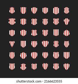 Collection of shield icon vector template isolated. Logo design, flat style color editable vector illustration on blank background