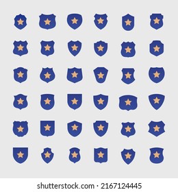 Collection of shield icon vector template isolated. Logo design, flat style color editable vector illustration on blank background