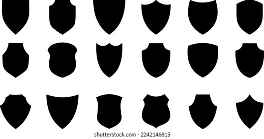 Collection of shield icon vector template isolated. logo design, flat syle color editable vector illustration on blank background