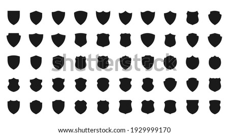 Collection of shield icon vector template isolated. logo design, flat syle  color editable vector illustration on blank background