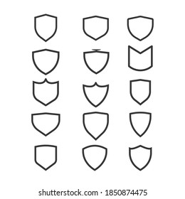 a collection of Shield Icons, protection signs, usable on the Website, or the App Element. blank background