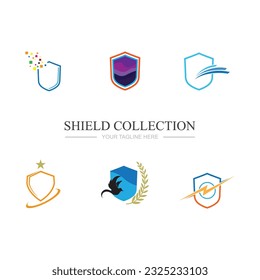 colección de logotipos y símbolos de signos de protección o de protección en fondo blanco