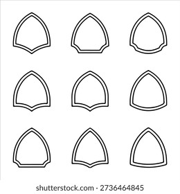 Collection of shield shapes isolated on white background for design purposes Free Vector