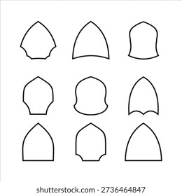 Collection of shield shapes isolated on white background for design purposes Free Vector