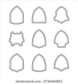 Collection of shield shapes isolated on white background for design purposes Free Vector