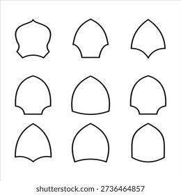 Collection of shield shapes isolated on white background for design purposes Free Vector