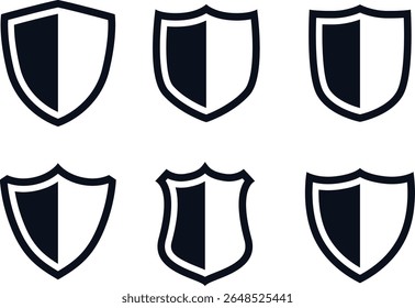 Collection of shield silhouettes vector