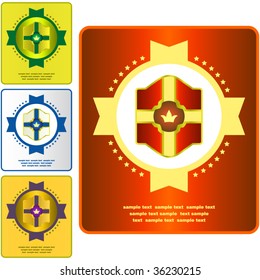 Collection of shields in different colours