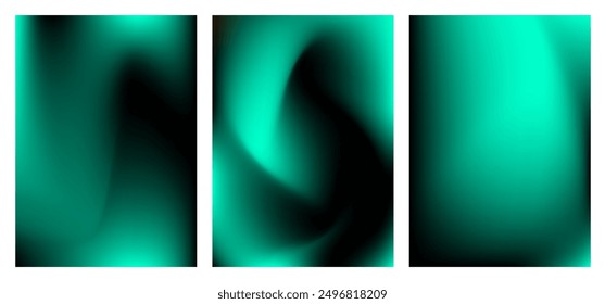 Collection shining and cool turquoise blue gradient background texture. Modern vivid and dynamic pattern design for artwork, advertising, banner, poster, cover, decoration, brochure, social media