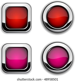 Coleção de botões brilhantes. Ilustração vetorial.