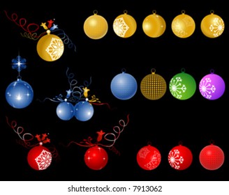 collection of shiny Christmas balls