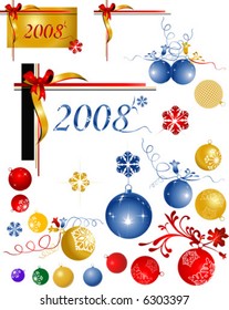 collection of shiny Christmas balls; design elements ready for your text!