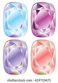 Collection of shiny diamonds in different colors.