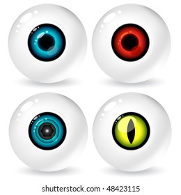 A collection of shiny vector eyes.