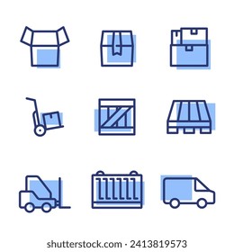 collection of shipping and package icon designs