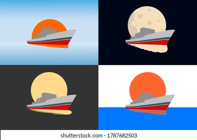 Collection of ships at sea in various times and situations