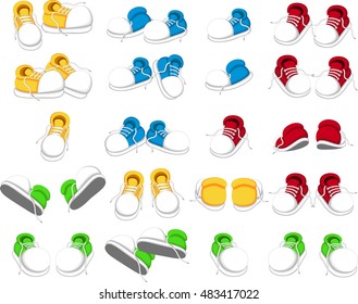 collection of shoes cartoon