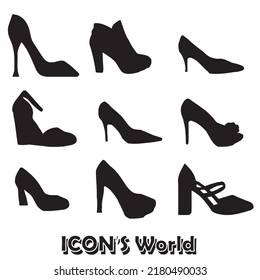 Collection of shoes. Vector illustration eps10.