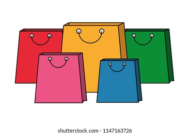 collection shopping bags commerce market