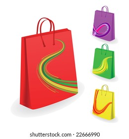 Collection of shopping bags. Vector illustration