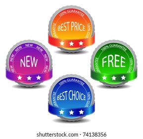 Collection of shopping buttons